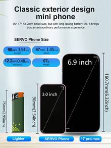 SERVO Mini Smartphone 3.0-Inch Display Android OS 2GB+16GB Dual SIM 3G WCDMA Network Portable Phone - Black - View 10