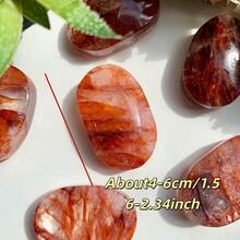 1pc Beautiful Fire Quartz Palm Stone Is An Ideal Interior Decorative Stone, Affordable And A Perfect Gift For Friends And Family. - Multicolor - View 3