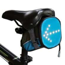 Tas Lampu Belakang Sepeda, Tas Sadel Sepeda dengan 30 Lampu Reflektif LED, Cocok untuk Sepeda dan Skuter, dengan Kontrol Jarak Jauh, Tas Sinyal Belok Multi Arah, Dapat Diisi Ulang USB - Dusty Blue - View 4