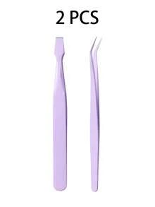 3PCS/2PCS/1PC Seahorse-Shaped Pointed & Flat Head Tweezers Set, False Lash Tweezer Set, Eyelash Tools Precise Grip Easy To Use, Lash Supplies Effortless Application For False Eyelash Extensions, Makeup Tools, Home Essential, Travel Portable, Vanity Accessories - Multicolor - View 9