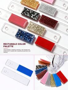 Clear Rectangle Nail Sticks 50Pcs With Open Buckle Ring, Nail Art Gel Polish Color Sample Display Board, Practical Manicure Tool For Salon Use - Multicolor - View 8