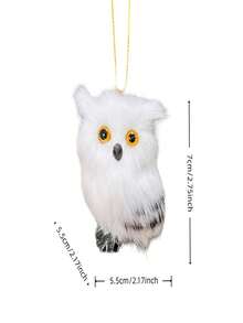 4pcs Christmas Owl Ornament - Festive Textured Decor For Tree, Cozy Winter Home Accent With Delicate Features - Multicolor - View 3