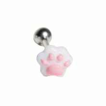 Multi-Color Cute Cat Paw Stainless Steel Tongue Stud Resin Piercing Jewelry Unisex - Multicolor - View 20