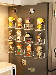 Wall-Mounted Figure Display Shelf, No-Drill Design, Doll Storage Box, Acrylic Wall Decor Storage Rack, Figure Display Box, Suitable For Figure Standees, Figurines And Cute Beads Storage Box, Space-Saving Home Decor Storage Rack - Multicolor - View 3