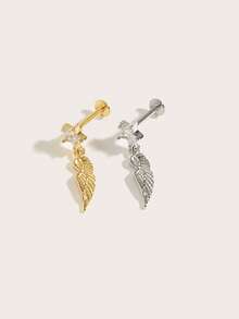 1pc Fashion Exquisite Diamond Wing Pendant Stainless Steel Stud Earrings Suitable For Women Daily Wear - Wing - View 2