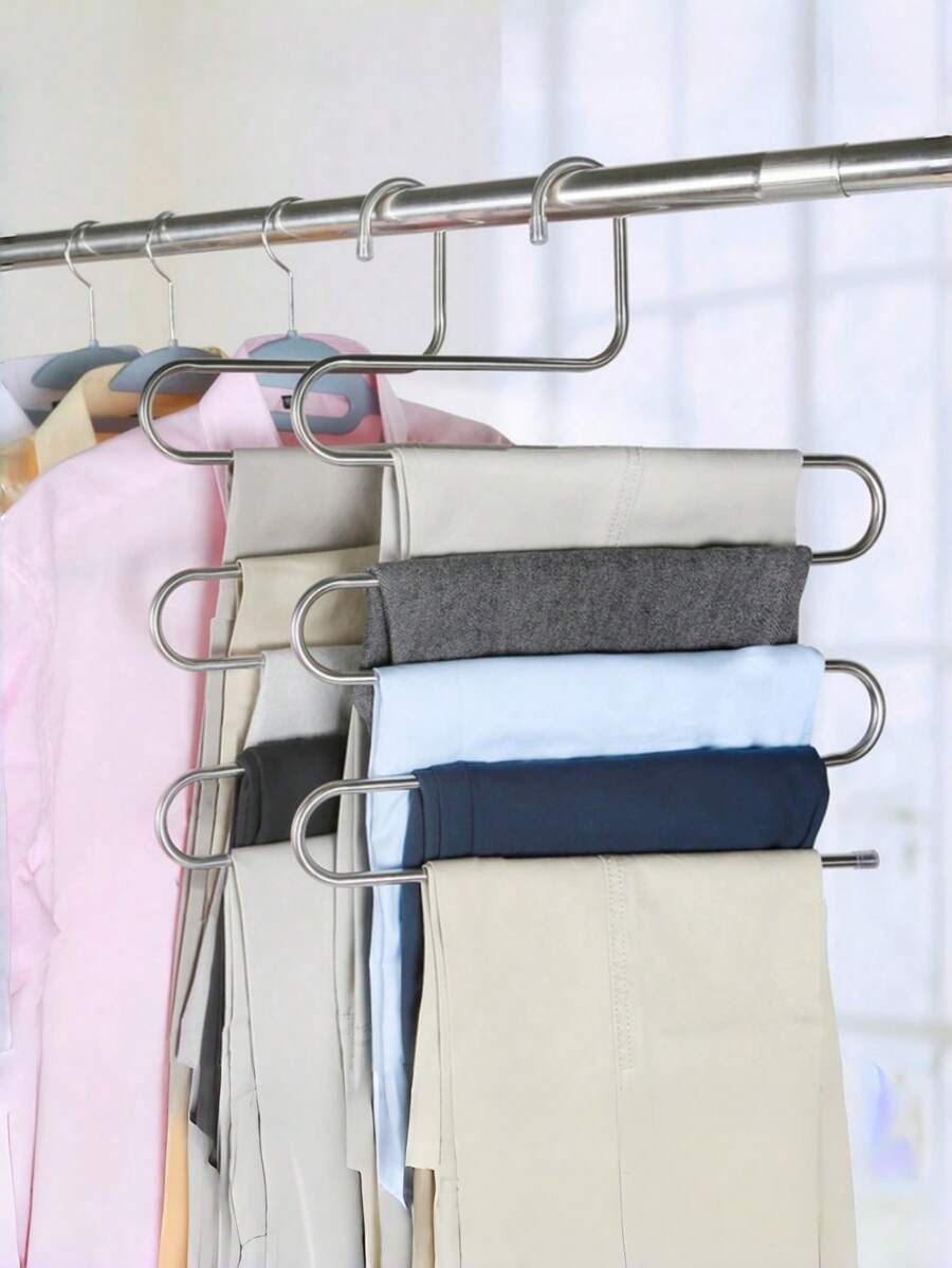 Rak Celana dan Topi Stainless Steel - Struktur Kokoh, Cocok untuk Jeans, Celana Panjang, dan Topi Baseball - Sempurna untuk Rumah, Hemat Ruang, Terbuat dari Bahan Tahan Karat, Ideal untuk Penyimpanan Apartemen Kecil, Hadiah Wajib untuk Halloween dan Natal - MultiWarna - View 1