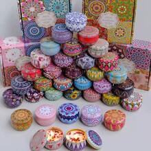 1/4/6/12pcs Plant Soy Wax Dried Flower Scented Candle Gift Set, Soy Wax Jar Candles Aromatherapy Candles, Create Romantic Atmosphere, Suitable For Wedding, Holiday Or Thank You Gifts, Perfect Decoration For Home And Bedroom Spaces, Wedding Decor, Ramadan Gift - Tinplate Can - View 2