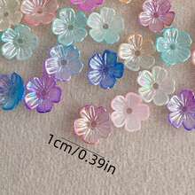 120pcs AB Coated Sakura Flower Acrylic Flower Pieces For DIY Bracelet Phone Charm Keychain Craft Supplies - Multicolor - View 12