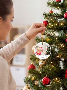Custom Round Christmas Ornament, Personalized Acrylic Family Photo & Text Custom Christmas Tree Hanging Decoration, Personalized Family Keepsake Ornament, Personalized Hanging Decor, Photo Ornament, Christmas Ornament, Customized Memorial Holiday Gift - Multicolor 2 - View 6