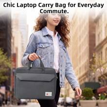 DANYCASE 15.6 吋筆電保護套，附名片插槽，相容 Neo 13" A3404、Air 13.6 A2681 A3113、Air15 A2941 A3114，耐用手提公事包，附前拉鍊口袋 - 灰色-A - 查看 3