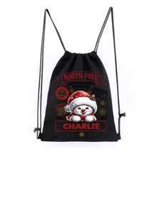 Christmas Exclusive Drawstring Backpack Single Pack! Large-Capacity Canvas Tote Bag, Drawstring And Rope Handle,Creating A Unique Item. Christmas Decoration,Festive Storage Bag With Closure, Suitable For Christmas Eve, Birthday, Secret Santa Gift - Multicolor - View 18