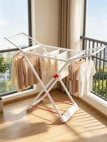 Foldable Clothes Drying Rack, Large Capacity Stable Anti‑Slip Laundry Drying Stand With Side Wings, Space‑Saving Collapsible Design For Indoor Living Room Balcony Apartment, For Home Dorm Renters Family Daily Laundry Air‑Drying Use - Multicolor - View 1