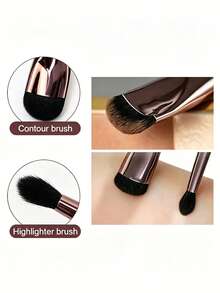 C-Shaped Makeup Brush, Makeup Is Quick And Easy, Contour & Highlight Brush, Suitable For Beginners - Rust Brown - View 7