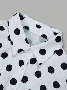 DONICY Blus Wanita Lengan Sedang Warna Polos dengan Kerah dan Desain Lengan Kelopak, Atasan yang Modis dan Elegan - Hitam dan Putih - View 4