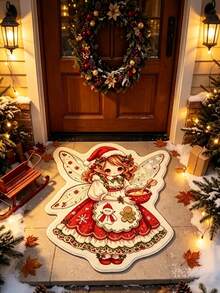 1pc Christmas Baking Elf Shaped Rug, Christmas Style, Christmas, Doormat, Small Rug, Welcome Mat, Carpet, Floor Mat, Outdoor Doormat, Kitchen Rug, Front Door Mat, Area Rug, Outdoor Mat, Home Decor, Area Carpet, Garden Rug, Washable Rug - Multicolor - View 3