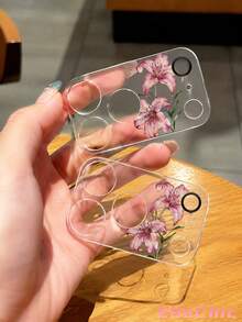 1 pieza Película protectora de lente con patrón de lirio rosa, compatible con 17 Pro/17 Pro Max, 18 Pro/18 Pro Max todas las series, protección completa de la cámara trasera, resistente a arañazos, resistente al desgaste, fácil de instalar - transparente - Ver 6