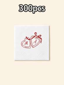 Custom Photo White Cocktail Napkins, Romantic Heart Monogram Table Decor, Personalized Wedding Engagement Anniversary Party Supplies, Elegant Christmas Dinner Accent, Customized Text & Picture Celebration Favor, Customizable Holiday Gift For Couples - Style F - View 10