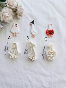 Spooky Clay Cutters Goose Shapes, Halloween Goose Cutter Molds For Polymer Clay Earrings Pendants, DIY Jewelry Making Supplies, Modeling Clay Tools - White - View 9