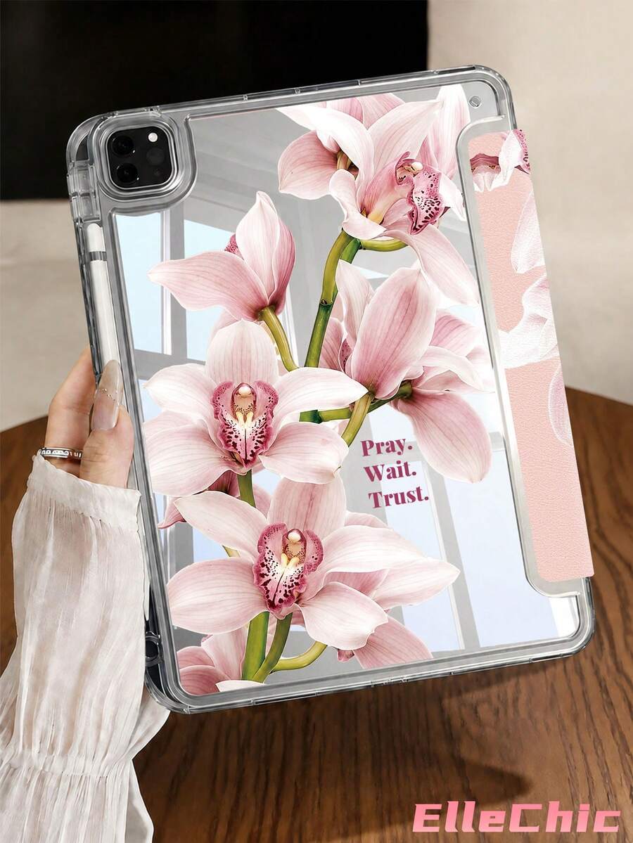 Pink Orchids & Lilies Protective Case Compatible With IPad Air 8(M4)2026(11-Inch), Air 4/5 10.9 Inch, 7/8/9th 10.2 Inch, Built-In Pencil Slot Compatible With Samsung Tab S6 10.4 Inch, Compatible With Kindle 11th Gen(2022/2024), Kindle Clara 2E, Clara Colour, Clara BW (6-Inch) And Libra Colour (7-Inch),Cute Girly And Stylish Design, Birthday And Holidays.