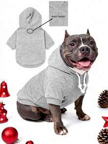 LUCKIE LABO 1pc Popular Dopamine Color Solid Basic Hoodie Sweatshirt Suitable For Cats And Dogs Indoor And Outdoor - Mauve Purple - View 4