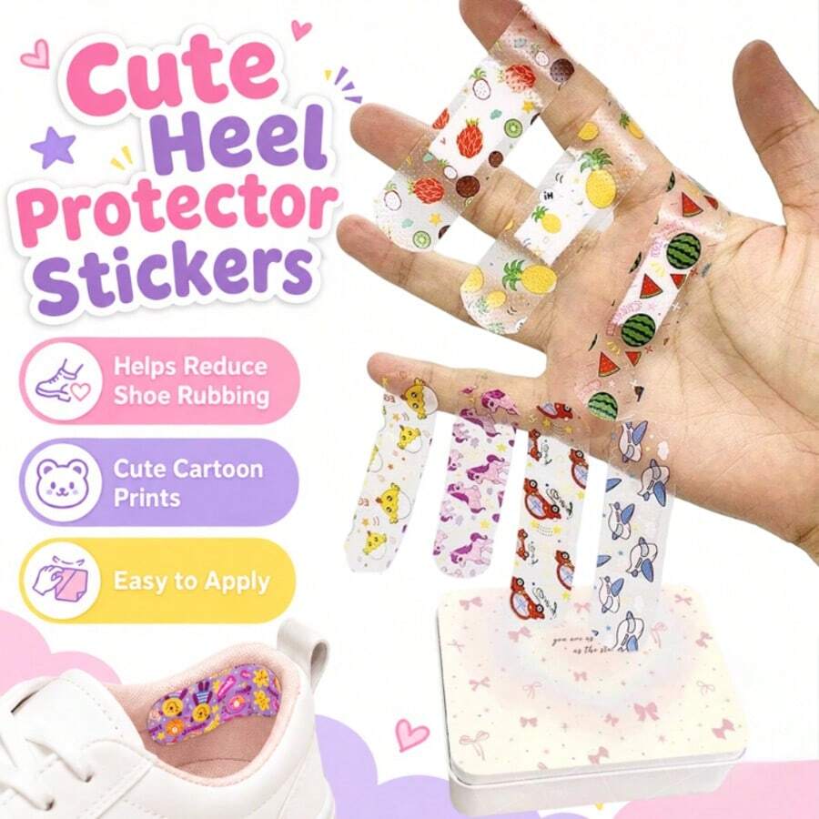 1 Box - 120/50/30/5pcs Cartoon Cute Breathable Stickers - Made Of Breathable PE Material, Over 10 Styles Random Flexible Adhesive Cute Stickers, Suitable For Daily Foot Care Anti-Friction, Perfect For First Aid Kit - LUNARION - View 1