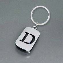1pc Creative Hollow Out 26 Letter Keychain, Stainless Steel Simple Personalized Keyring, Bag/Car Pendant Small Gift Car Accessories Bag Charm Backpack For School Cute Goth Y2k - Multicolor - View 2