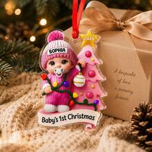 Ornamen Pohon Natal Nama Kustom, Dekorasi Gantung Liburan Personalisasi, Liontin Pohon Natal Meriah untuk Rumah dan Pesta, Hadiah Kenang-kenangan Kustom, Dekorasi Nama Keluarga yang Dapat Disesuaikan, Hadiah Natal Musim Dingin, 2D Datar, Hadiah untuk Keluarga dan Teman - Gaya D - View 5