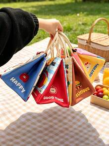 Vigour Summer Cute Cartoon Pattern Insulated Lunch Bag With Utensil Storage Pouch, Large Capacity Waterproof Thermal Bento Tote Bag, Soft Handle, Reusable Food Container Carrier, Suitable For Women, Students, Office Work, Picnic, Camping, Back To School Gift - Multicolor - View 6