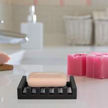 1pc Silicone Soap Dish, Self-Draining Soap Holder, Non-Slip Soap Tray, Keeps Soap Dry And Clean, Durable And Easy To Clean, Suitable For Bathroom, Shower, Kitchen Sink Countertop Storage - A - View 7