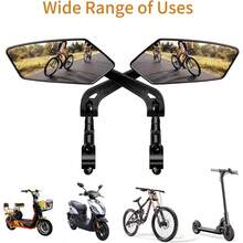 1 Pair Mountain Bike Rearview Mirrors, 360° Rotatable Flat Mirror, Easy Installation, Foldable Scratch-Resistant Design, Wide-Angle Design For Broader View, Suitable For Mountain Bike/Road Bike/Electric Bike - Multicolor - View 3