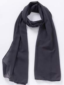 2PCS Set Topi dan Syal Wanita, Set Topi Serbaguna, Hijab, Cocok untuk Festival, Abaya, Topi Elastis, Topi Dasar, Kombinasi Syal Chiffon dan Topi Kasual - Dark Grey - View 5