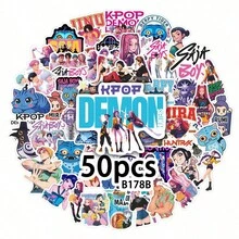 Hasbro/50-90入隨機組 可愛卡通惡魔獵人女孩組合創意貼紙 DIY 手帳文具筆記本裝飾貼紙 - 彩色 - 查看 1