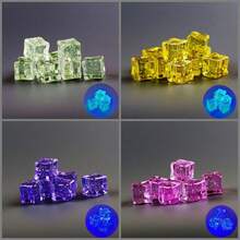 100pcs Mixed Blue Acrylic Ice Cubes, Faux Crushed Ice, Crystal Rhinestone Decorative Plastic Ice Cube Gem Fillers For Vase, Suitable For Home Decor, Wedding Crafts Display, Birthday Graduation Occasions, Best Gift Choice - Multicolor - View 5
