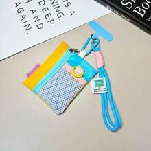 1PC Handmade Woven Label Short Wrist Strap Mesh Bag Phone Lanyard, New Handmade Woven Short Wrist Strap Colorful Acrylic Phone Charm Woven Rope Pendant, Highly Attractive Cartoon Cute Portable Anti-Loss Phone Case Accessory - Multi-color Lanyard - View 3