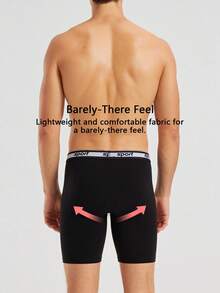 Norcotton 1pc Warm Thermal Fleece Sports Underwear Black Long Leg Boxer Shorts - Black - View 2