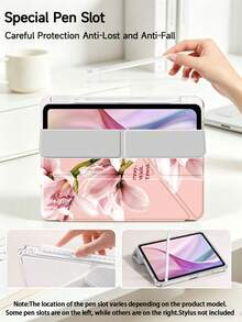 Pink Orchids & Lilies Protective Case Compatible With IPad Air 8(M4)2026(11-Inch), Air 4/5 10.9 Inch, 7/8/9th 10.2 Inch, Built-In Pencil Slot Compatible With Samsung Tab S6 10.4 Inch, Compatible With Kindle 11th Gen(2022/2024), Kindle Clara 2E, Clara Colour, Clara BW (6-Inch) And Libra Colour (7-Inch),Cute Girly And Stylish Design, Birthday And Holidays. - Multicolor - View 6