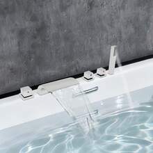 Waterfall Faucet, Bathroom Waterfall Faucet, Bathroom Faucet, Tub Sink Mixer Tap + Hand Shower - Waterfall Faucet - View 7