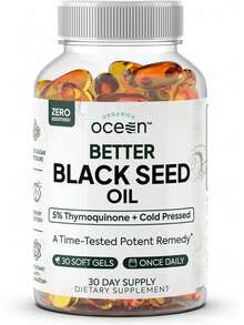 Organics  Better Black Seed Oil Cold Pressed - Pure Nigella Sativa Oil For Immune Support - 5% Thymoquinone - Support Memory, Vitality, And Cellular Health : Health & Household - 30 Count (Pack Of 1) - View 9