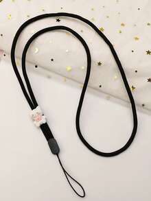 1pc Solid Color Thin Nylon Phone Wrist Strap, Cute 3D Cartoon Animal Panda Rabbit Decor Anti-Loss Wrist Strap, Suitable For Daily Matching As Keychain, Bag Charm Accessory - Multicolor - View 9