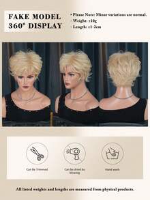 NAMM Blonde Pixie Cut Curly Wig With Bangs Natural Looking Synthetic Heat Resistant Fiber Short Pixie Cut Wig For Women Cosplay Daily And Daily Use 9 Inch ( Honey Brown Highlight, Burgundy, Black ) - Multicolor - View 5
