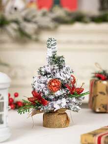 1pc Mini Christmas Tree Decoration, Suitable For Restaurant And Living Room Tabletop Decor, Holiday Home Decor, Christmas Decor, Room Decor, Party Decor, Theme Party Decor, Christmas Tree - Multicolor - View 11