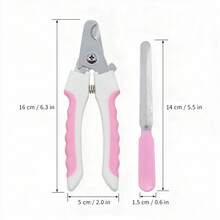 Pet Nail Clipper Set, Suitable For Small Dogs And Cats, Non-Slip Handle, Precise Trimming, Quiet Professional Grooming Tool, Corrosion-Resistant Manual Nail Clipper, Home Use - A - View 3