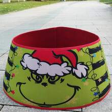 The Grinch 1 buah Penutup Kerah Pohon Natal, Cincin Pohon dengan Motif Kartun Lucu, Cocok untuk Dekorasi Rumah Natal, Dekorasi Dasar Pohon Natal yang Ideal dan Aksesori Pesta Liburan - Monster berambut hijau - View 7