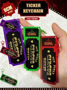 Grotesque Circus Keychain – Clown, Harlequin, Jester, Doctor, Ticket Taker (9cm Acrylic) – Anime Fan Gift – Bag & Car Key Accessory - Ticket - View 7