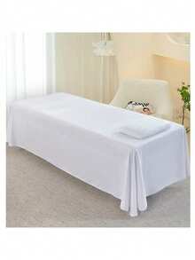 Solid Color Bed Skirt, Suitable For Beauty Salon Massage Spa Bed Sheet, Skin-Friendly Massage Bed Cover With Hole, 120*230cm - Multicolor - View 12