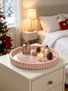 1pc Round Storage Tray, Coffee Table Tray, Jewelry Tray, Bathroom & Kitchen Storage Tray, Suitable For Home, Bedroom, Vanity, Dining Room, Kitchen Countertop, Bathroom And Other Daily Use, Home Storage, Kitchen Storage, Bathroom Storage, Essential For College Students & Office Workers, Room Decor, Jewelry Storage Box, Back To School, Halloween, Christmas Gift Best Choice (Non- Contact) - Multicolor - View 9