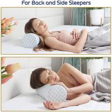 1pc Memory Foam Cylindrical Neck Pillow, Suitable For Mattress, Legs, Back And Yoga Mat, Round Neck Pillow, Provides Neck, Back And Leg Support - Cylindrical Pillow Plaid Style - View 3