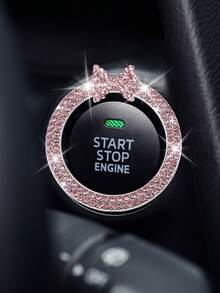 Luxury Bowknot Car Start Button Decorative Ring, One-Touch Start Decorative Sticker - Multicolor - View 5