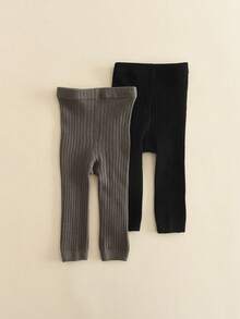 2pcs Solid Color Children's Tights, Soft And Comfortable, Infant & Toddler Pantyhose, Suitable For Daily Wear - Multicolor - View 3