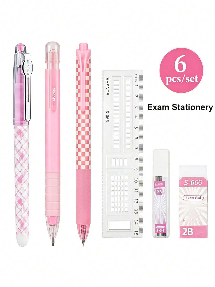 6 buah Pensil Mekanik untuk Lembar Jawaban Alat Tulis, Cocok untuk Penggunaan di Sekolah dan Kantor - Set pensil mekanik - View 1